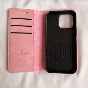 Pink Phone Wallet Case For IPhone 15 Pro Max